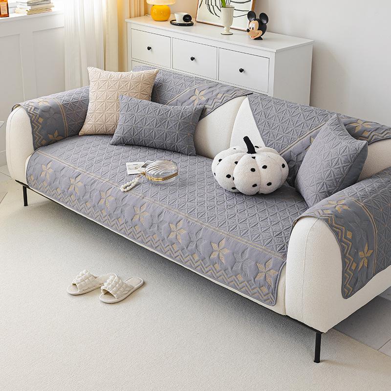 

Sofa Cushion Cotton Four-Season Universal Non-Slip Pure Cotton Fabric Seat Cushion Simple Modern Leather Sofa Cover Cover Cloth 70*70cm