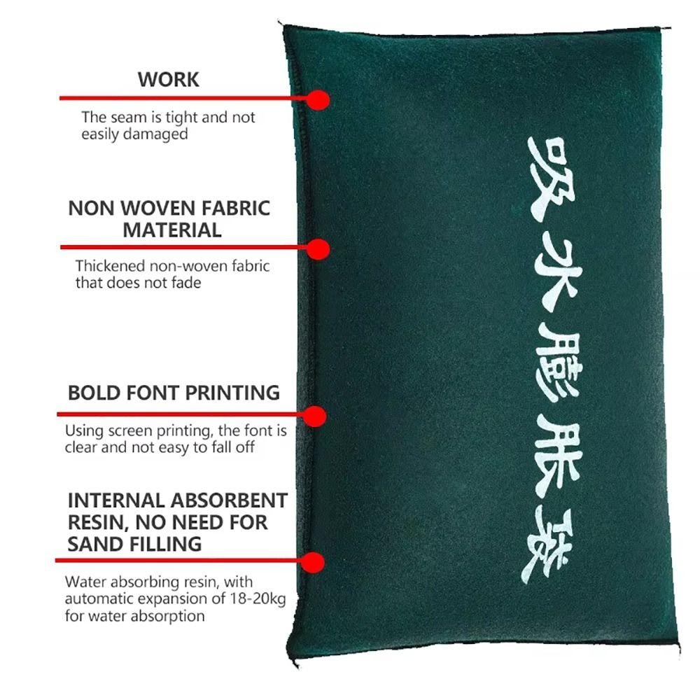 1Pcs New Reusable Water Absorbent Sandbag Canvas 25x50cm 40x60cm Flood Barrier Bag Green Dam Bags For Home Garage Door Basement