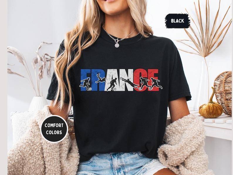 France Soccer Comfort Colors shirt | France Patriotic World Football Fan Tee | Cup Soccer Lover Gift M