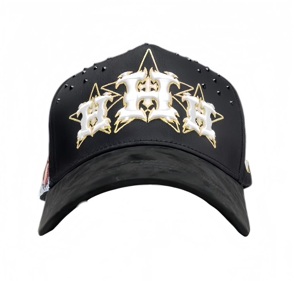 Wholesale Yo No Pesco Star Satin Lined Terry Dobby Embroidered Bling Sports Cap 5 Panel Rhinestone Brim Baseball Caps Barbas