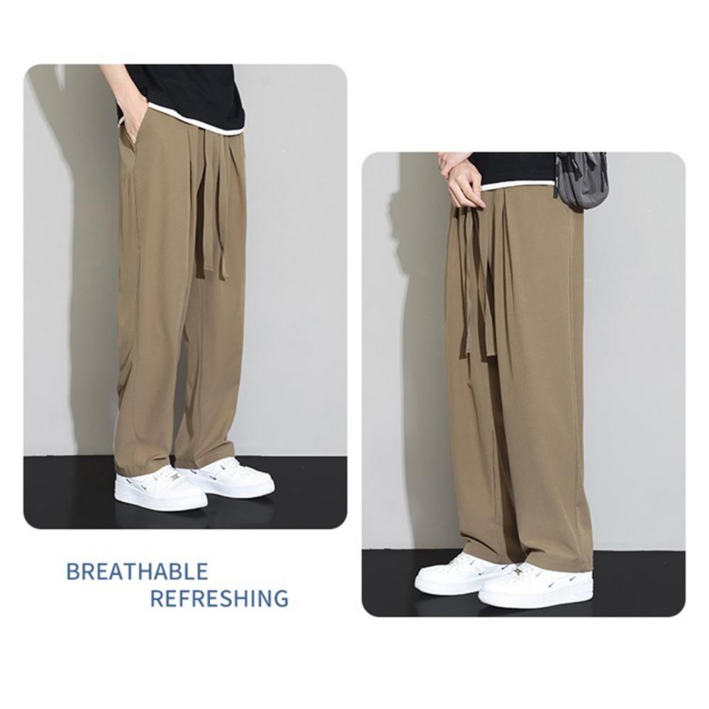 Sports Ice Silk Pants Men's Summer Breathable Straight Leg Trendy Brand Quick Drying Casual Pants Plus Size Spring and Autumn Work Pants