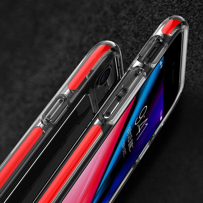 IPhone SE3 Case, IPhone SE2/7/8, Full Protection Shockproof D3O Colorful Dual-Color Precision Anti-Shock Frame Four Corners ES-78 China Red