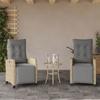 VidaXL Garden Reclining Chairs Set of 2 with Footrest Rattan 365245