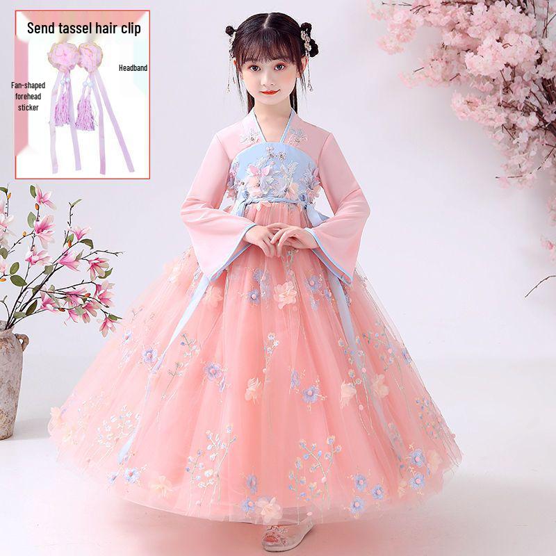 Vestito Principessa Hanfu Bambina Y - Gonna Stile Antico Primavera/Autunno 2024