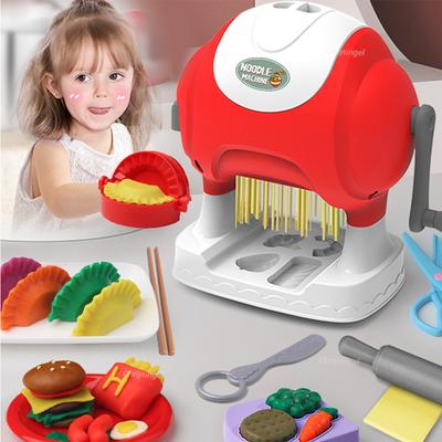 Kids DIY Color Clay Noodle Machine Plasticine Tools Set for Kids Noodle Maker Simulation Kitchen Pretend Play Toy Boy Girl Gifts