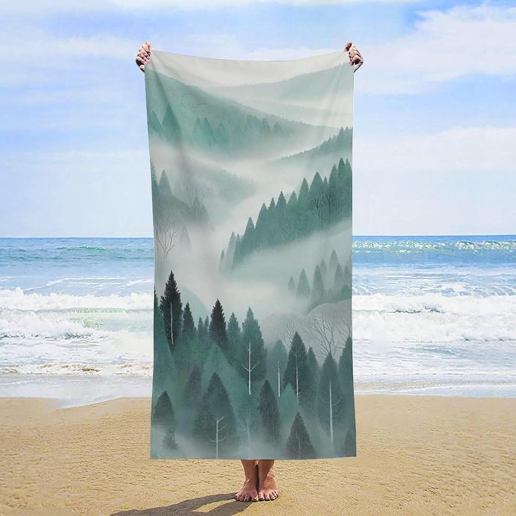Beach Towel for Men Women Absorbent Quick Dry Bath Towels Compatible with Totem Native American Wolf Dream Catcher, Sand Free