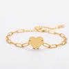 Personalized Custom Blank Heart Charms Link Bracelet Paperclip O-Shaped Chain Bracelet Stainless Steel Jewelry
