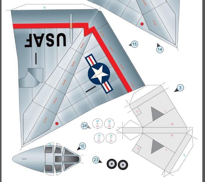 3D Assembly Model Papercraft Airplane Series (XF-92A 1/48 Scale)
