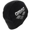 Bonnet de bain polyester noir - Arena UNI Noir - Protège les cheveux du chlore - Logo sérigraphié