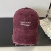 Vintage Korean Style Cotton Baseball Cap With Embroidered Logo And Adjustable Fit For Casual Wear