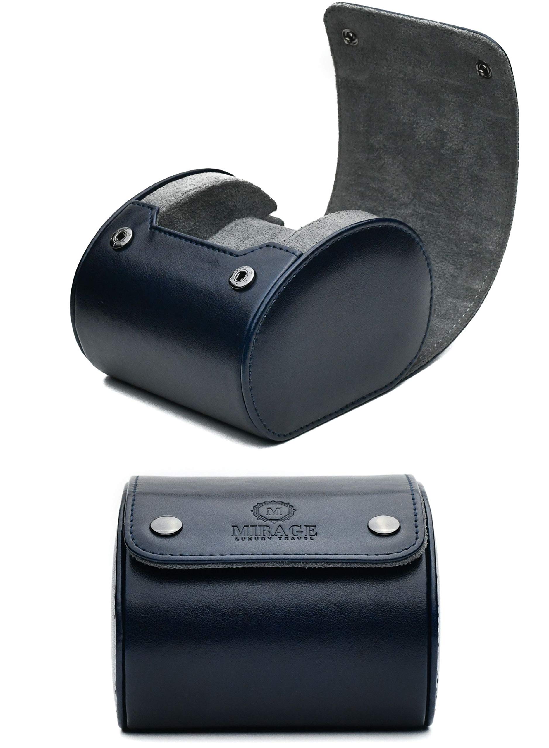 

M Mirage Luxury Travel Одинарный кейс для часов Дорожный кейс для часов Коробка Кейс для демонстрации часов Дизайн со швейцарским мотивом Полуночный синий - - - - синий