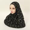 Hot-selling spring and autumn new black bronzing pattern scarf fashionable versatile women's ethnic headscarf chiffon yarn