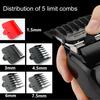 Retro Oil Head Electric Clipper Hair Salon Professional Trimming Tool Rechargeable Five Limit Combs