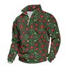 Men's Casual Stand Collar Sweatshirt with Christmas Print for Holiday Wear