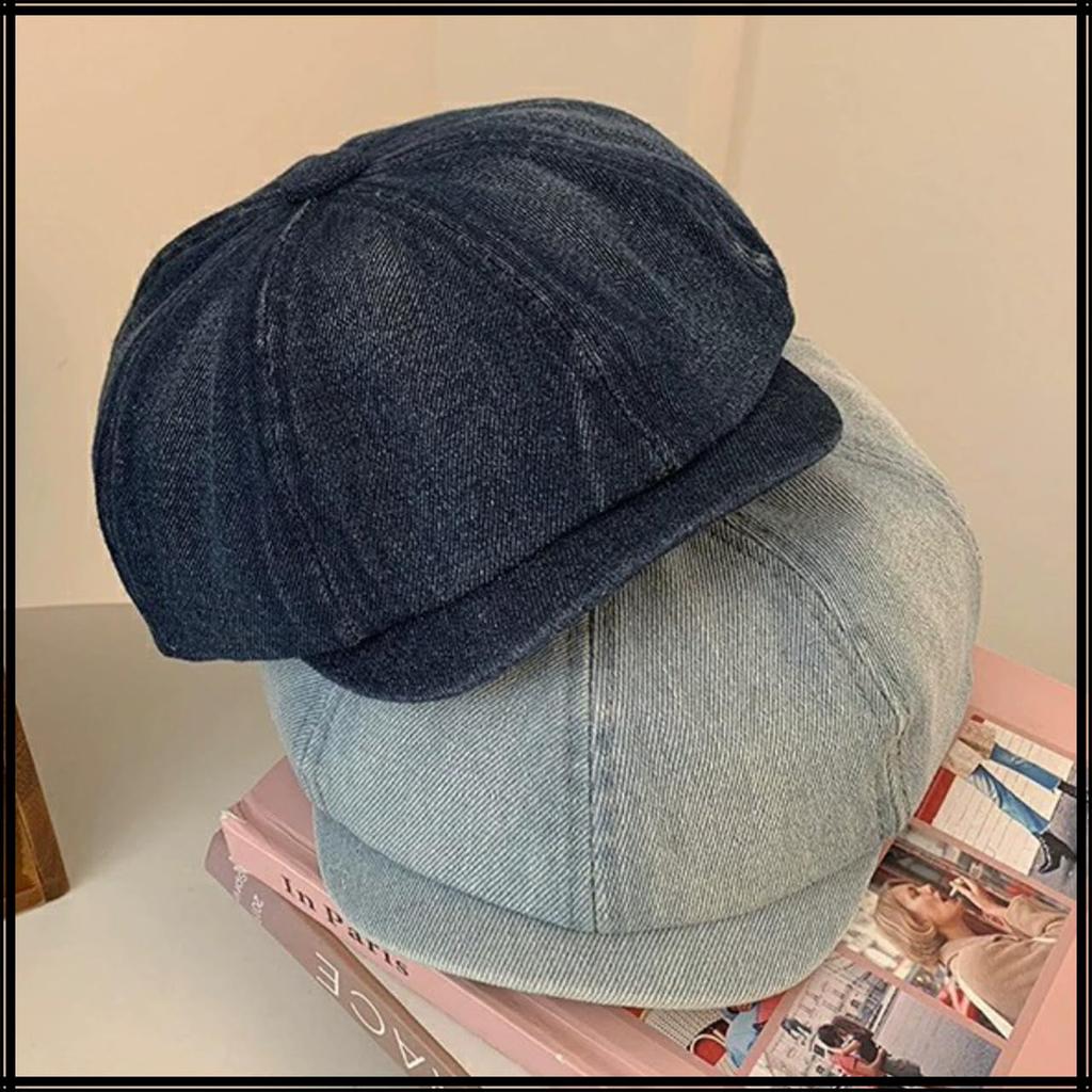 Casquette Stylish Hunting CZ629 [White Fang] Hat, Denim, Cap, Women's & Men's (Blue)