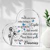 2D Flat Acrylic Heart Keepsake Sympathy Gifts Desktop Decoration Plaque, Home Decor Plaque Hanging Wall Art Decorative Garden Decoration for Room Door