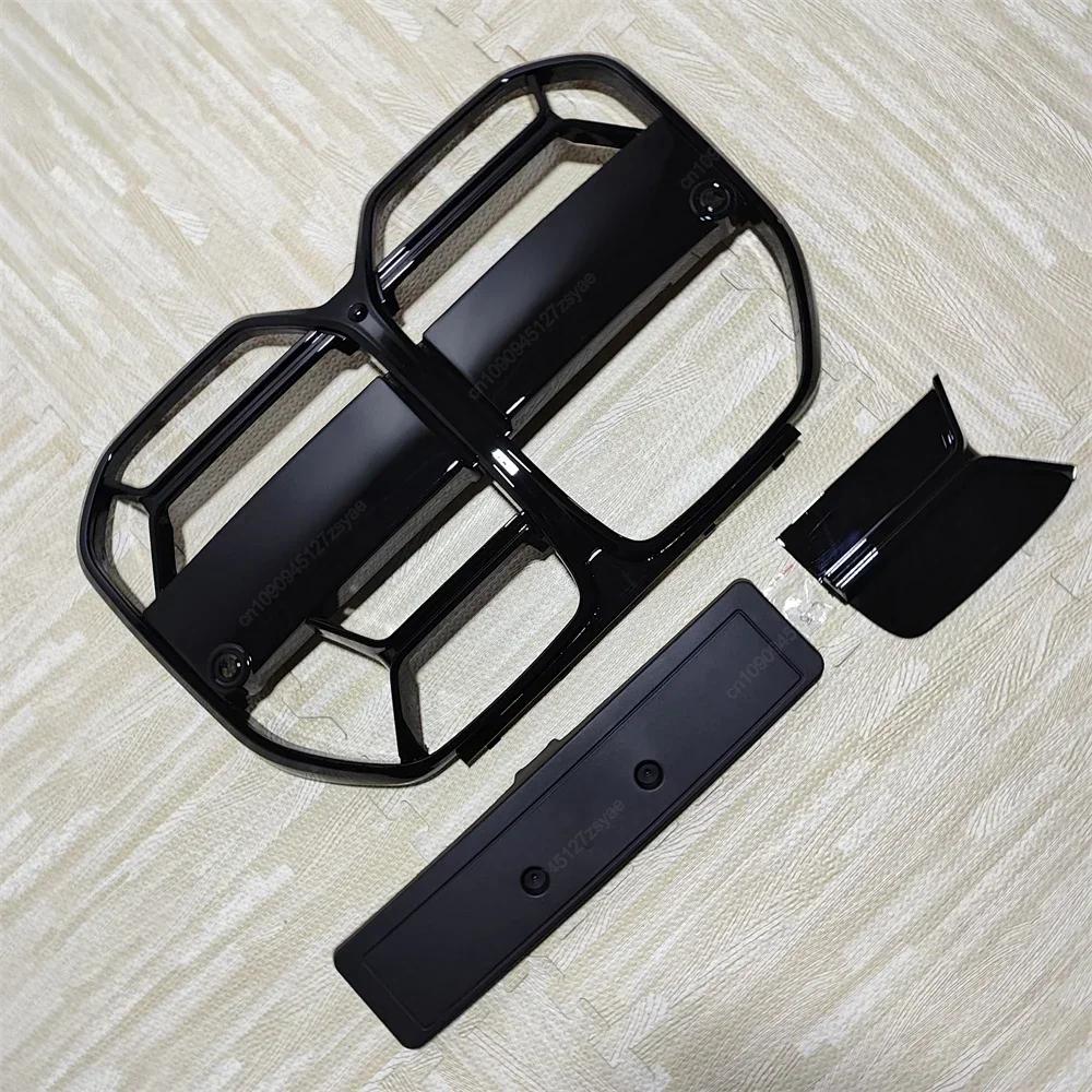 Front Bumper Grilles Gloss Black Hood Grill With ACC For BMW 4 Series G26 4-Door Gran Coupe 2021-2024 Bodykits Tuning CS Style
