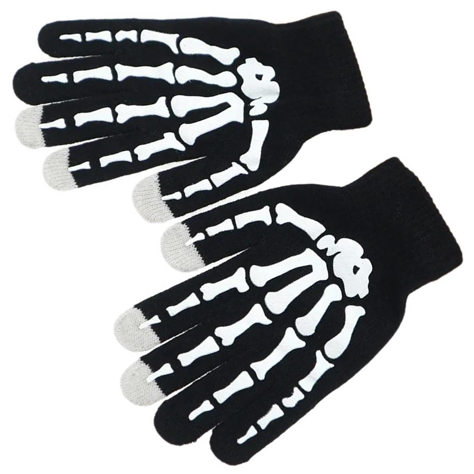 

Хэллоуин Скелет Перчатки Светятся в темноте Жуткие Перчатки для костюмированной вечеринки Реквизит на Хэллоуин Светящиеся грелки для рук Сенсорные A