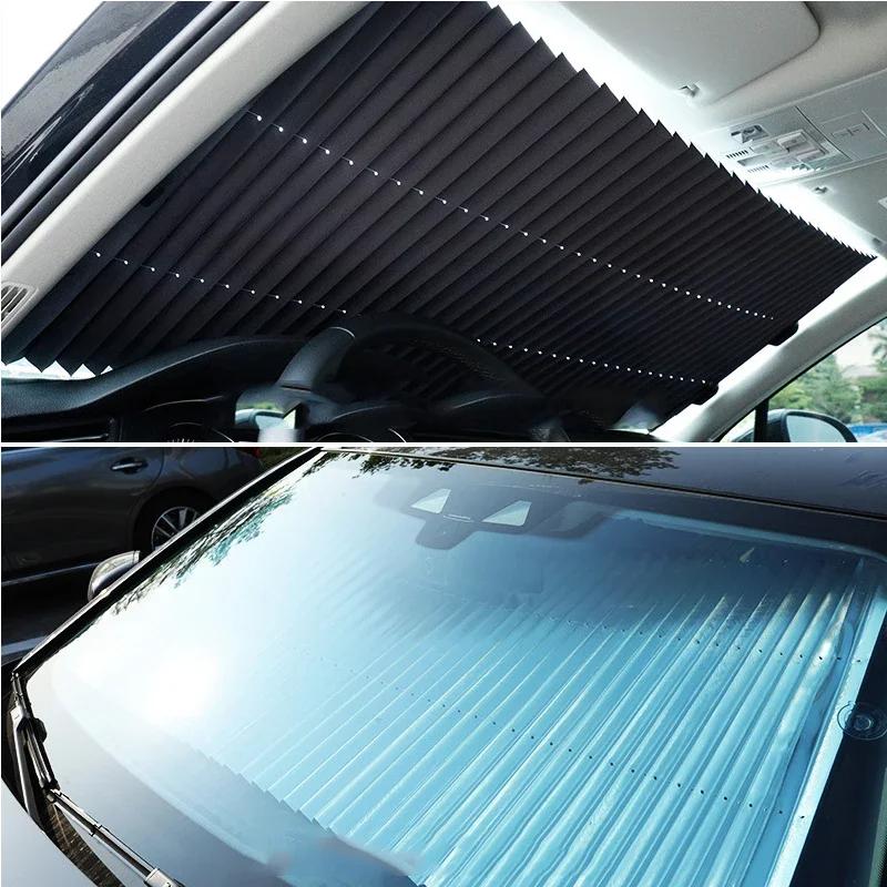 Sizes Car Windshield Sunshade Curtain Retractable Anti Uv Car Windshield FrontRear Shutter Summer Auto Interior Accessories