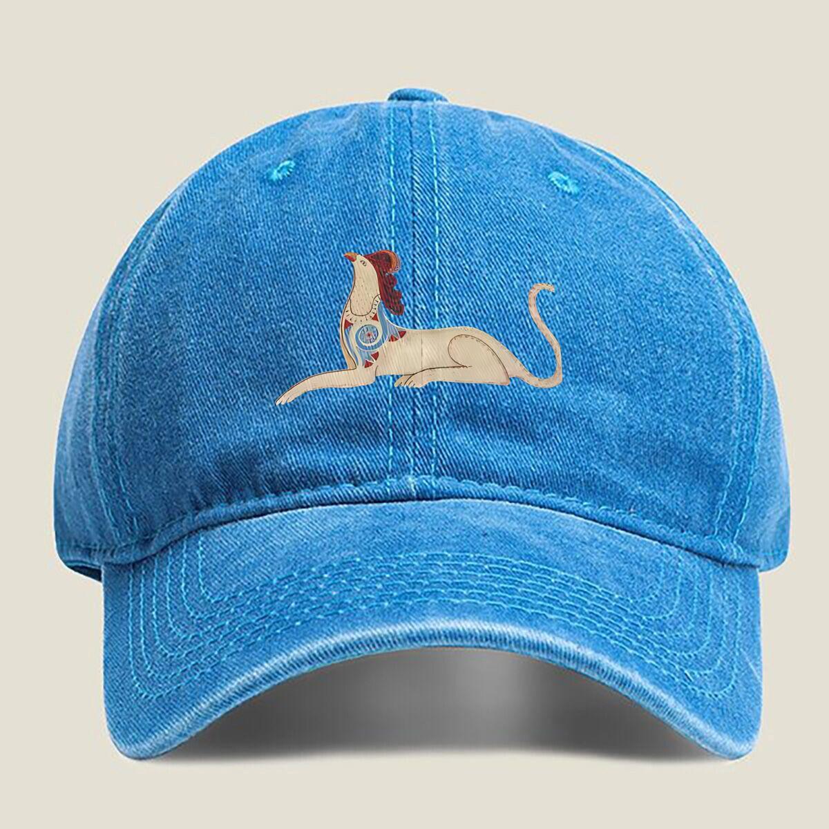 

Native - Inspired Sphinx Washed Baseball Cap One Size озеро синього кольору