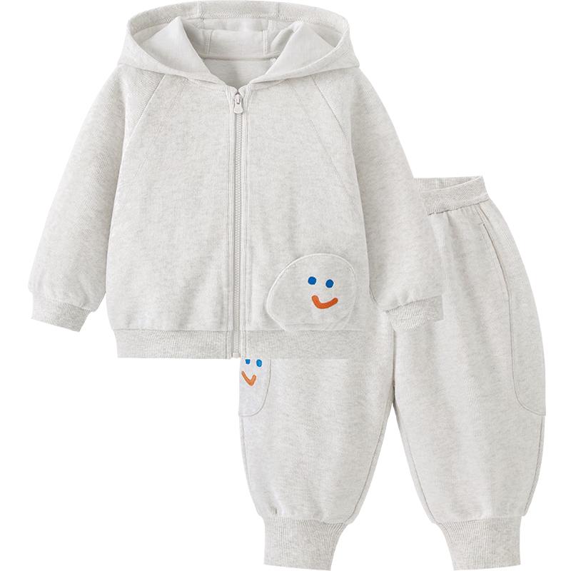 Mini Balabala Baby Unisex Hooded Sweatshirt & Pants Set 130
