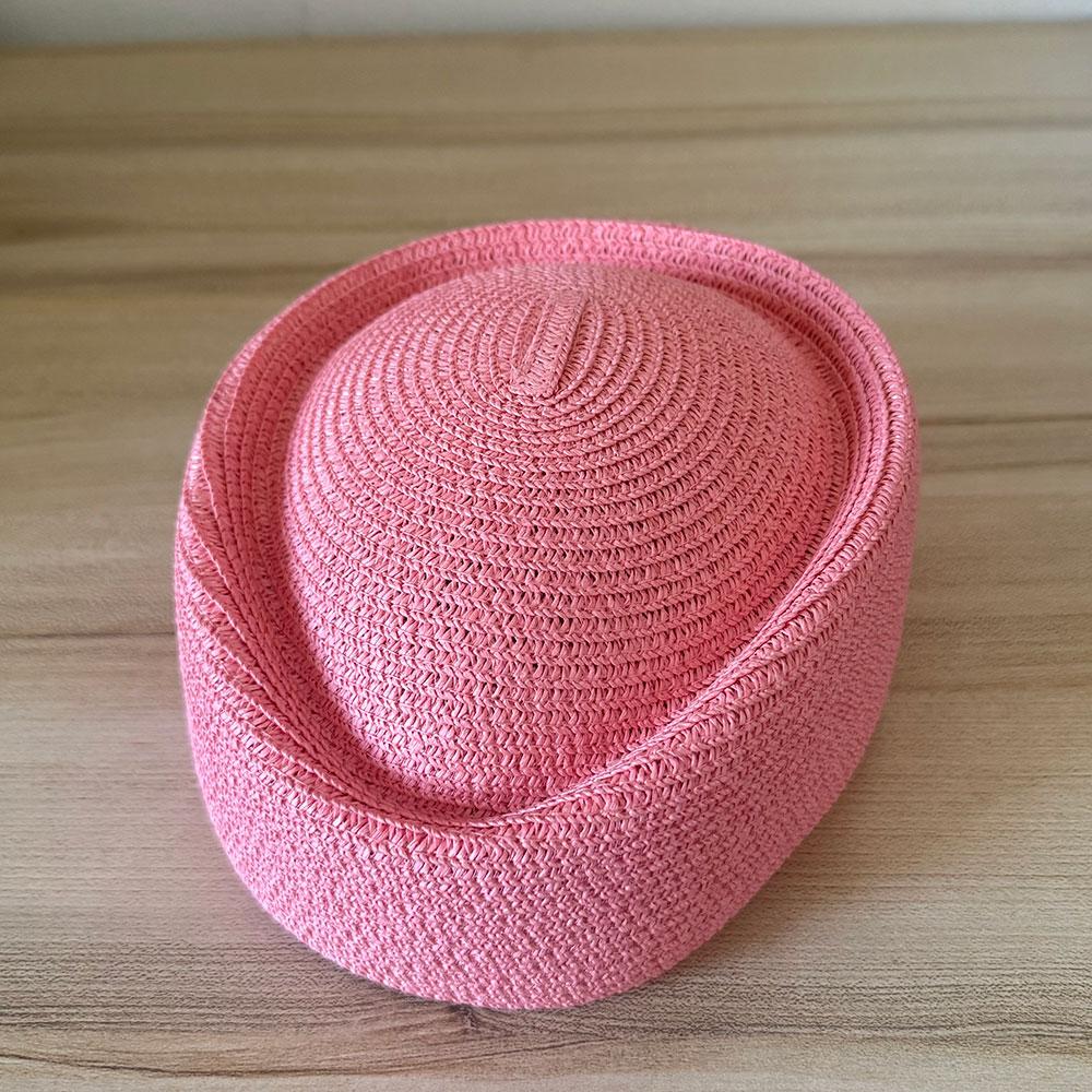 Ins Blogger Sun Hat Summer Flat Beret Women Water Droplet Flight Attendant Hat Circle Concave Top Church Derby Party Pillbox Hat