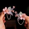 Horquillas de Flor Rosa de Hada Pinzas Laterales Joyería de Flecos Florales para Mujer Cadena de Perlas Colgante Pinzas para el Cabello Accesorios para el Cabello de Niñas