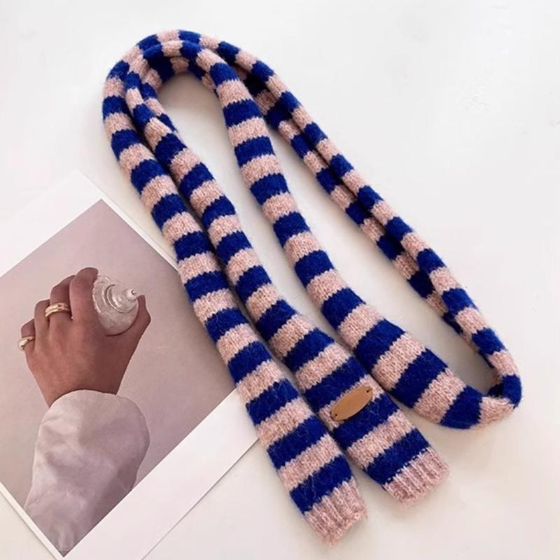Knit Scarf for Women Long Skinny Belt Necktie Neck Scarf Girls Photo Props Long Neckerchief Skinny Scarf Necktie
