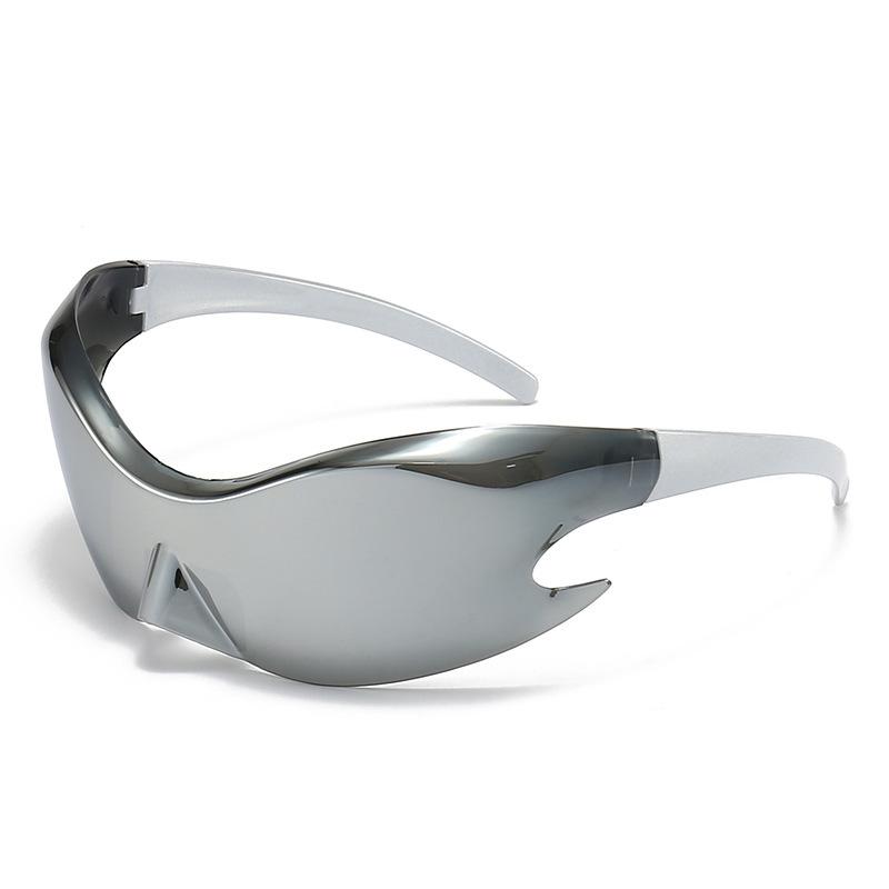 Non-polarized Classic Fashion Punk Women Alien Mirror Integrated Design Future Technology Sense Sunglasses Sunscreen Men Eyeglasses