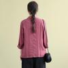 Women Vintage Casual Blazer Jacket Cotton Linen Coat Long Sleeve Lapel Thin Coat with Pockets 2 Buttons