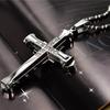 New Male Crystal Cross Jesus Pendant Gold/Black/Blue Color Zirconia Cross Pendant Necklace Stainless Steel Jewelry