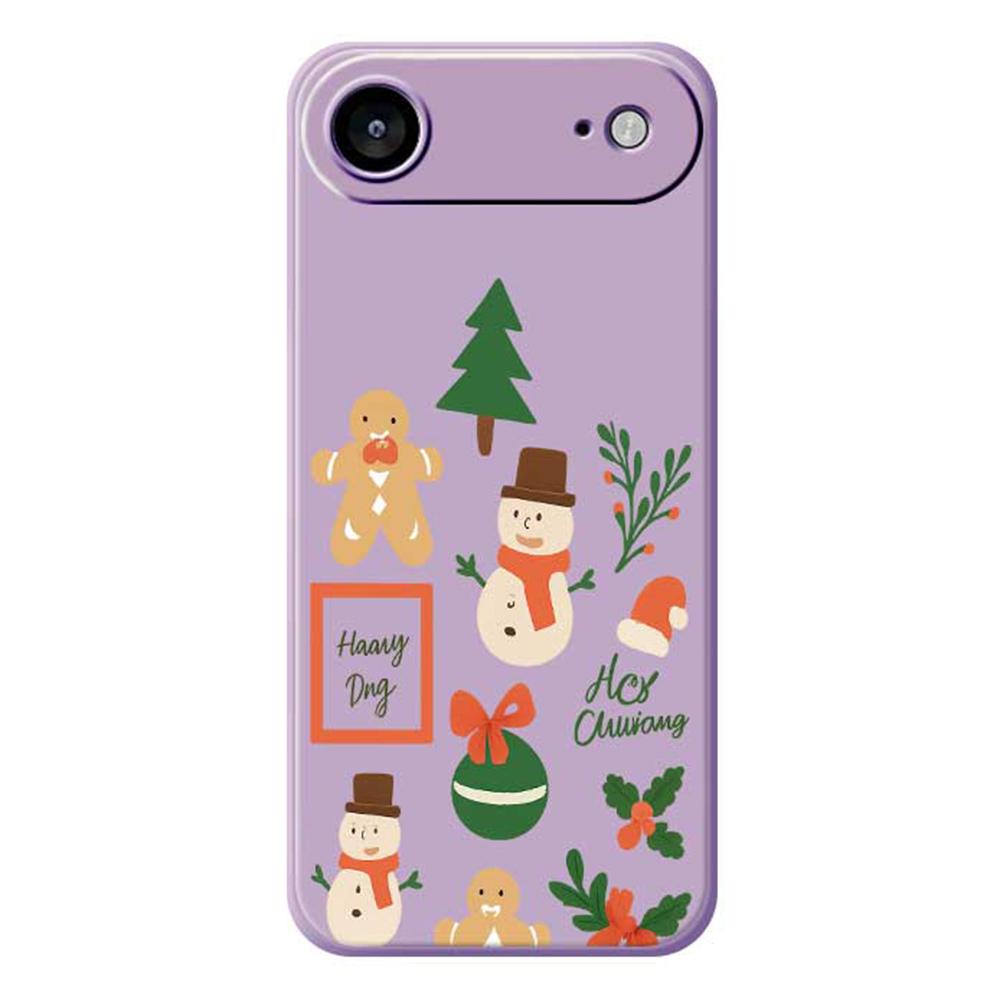 For iPhone Air Case Christmas Snowman Pattern Printing Straight Edge TPU Phone Back Cover C