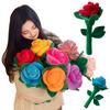 38Cm Large Rose Flower Plush Toys Multi Colored Roses Plushie Doll A Large Bouquet Flowers Pillow For Birthday Party Decor Gift