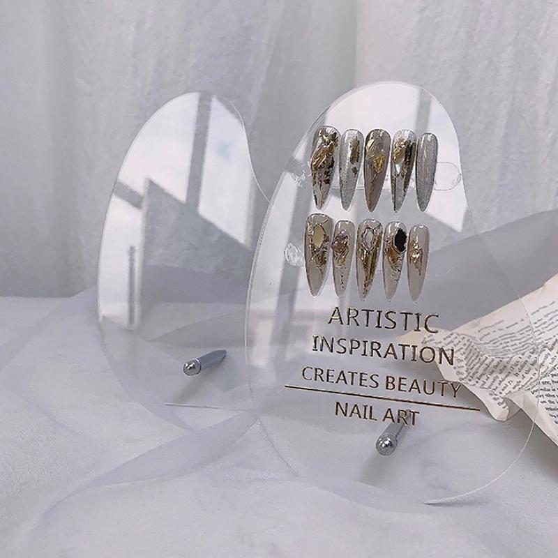 Irregular Acrylic Transparent Matte Manicure Tool False Nails Holder Showing Stand Color Card Nail Art Display Board