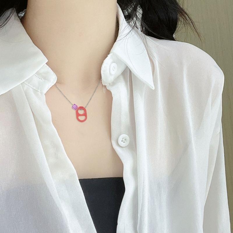 Fashion Acrylic Charm Pendant Necklace Sweet Cute Clavicle Chain Simple Choker Necklace Statement Jewelry Neck Chain