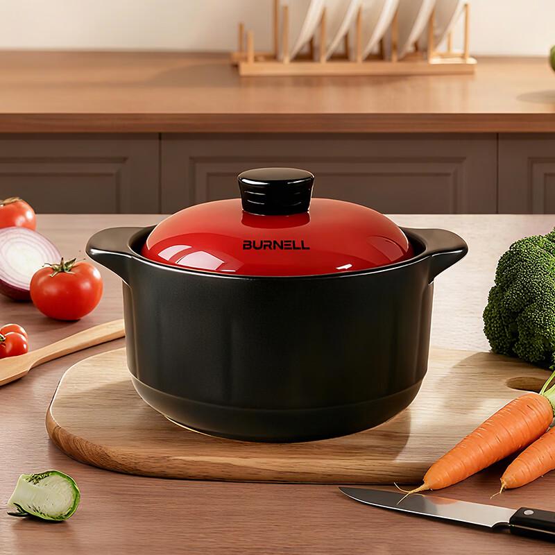 BURNELL 3.5L Ceramic Stew Pot for Gas Stoves