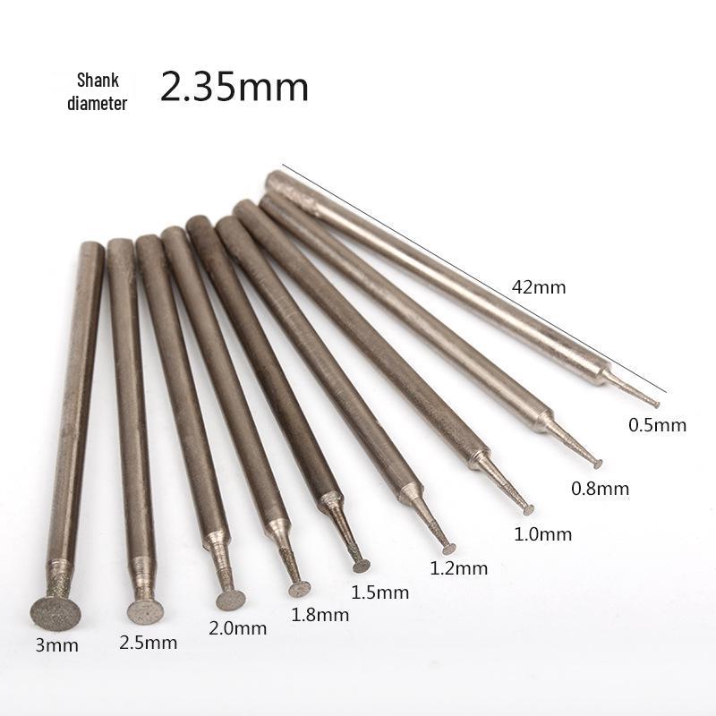 Diamond Abrasive Grinding Head 2.35mm Shank, K Needle for Jade, Glass Carving and Engraving