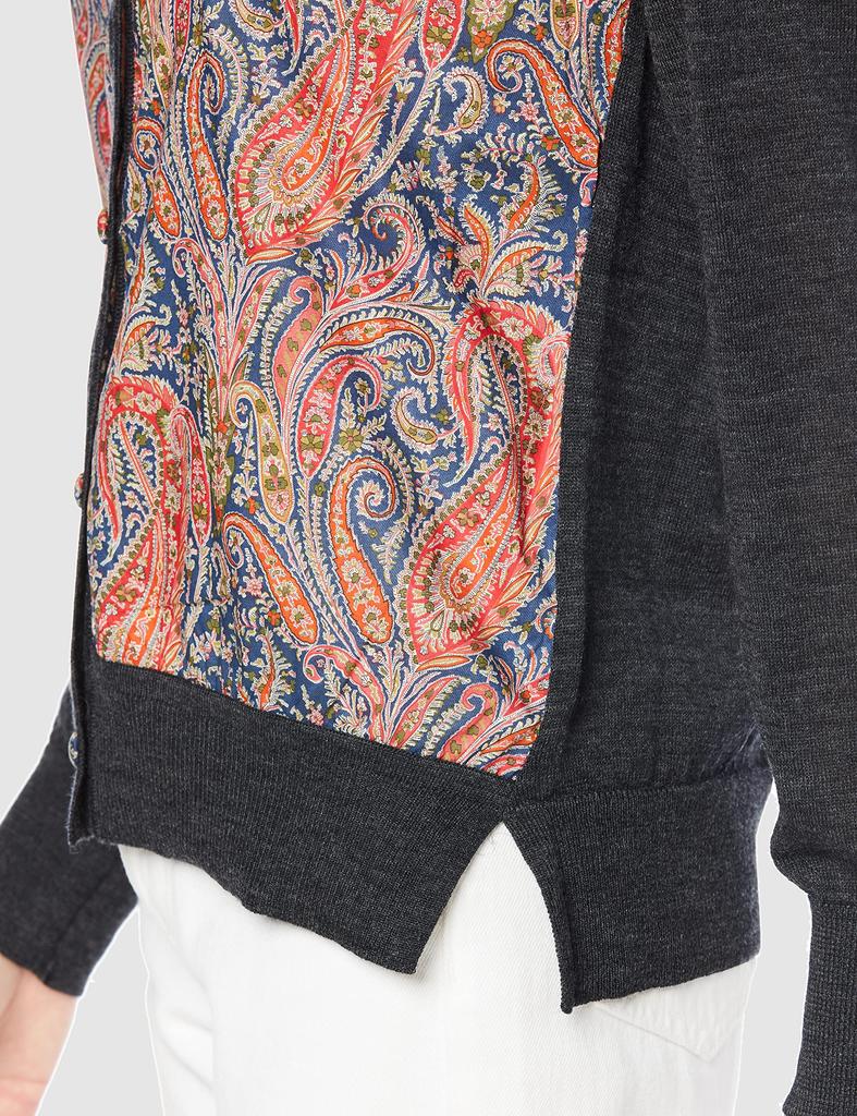 Equo Liberty Docking Charcoal Gray X Size M Women's Cardigan, Paisley, (Product Code 3022308-160309)
