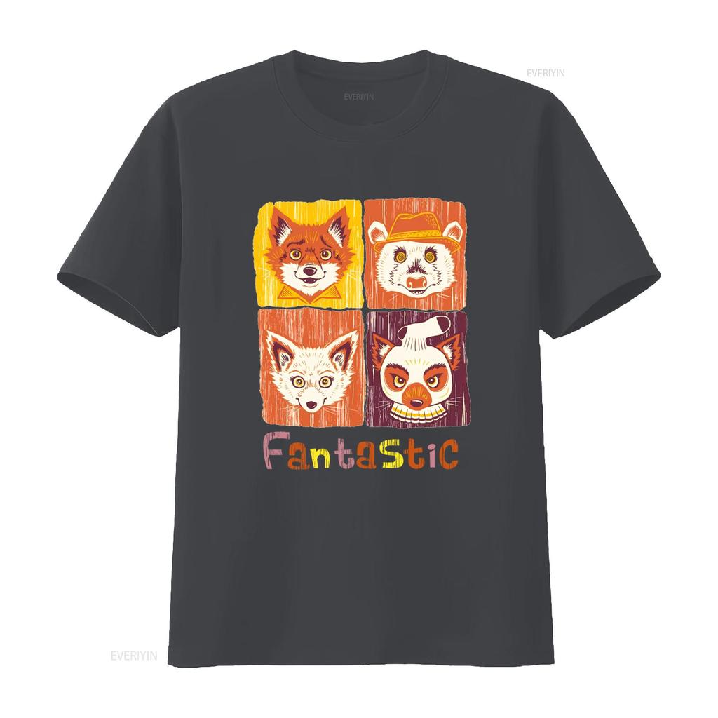 Fantastic Mr Fox Original Art T Shirt Wes Anderson 100 Cotton Cool Animal Print for  Vintage Washed Fashion Stylish Stretched