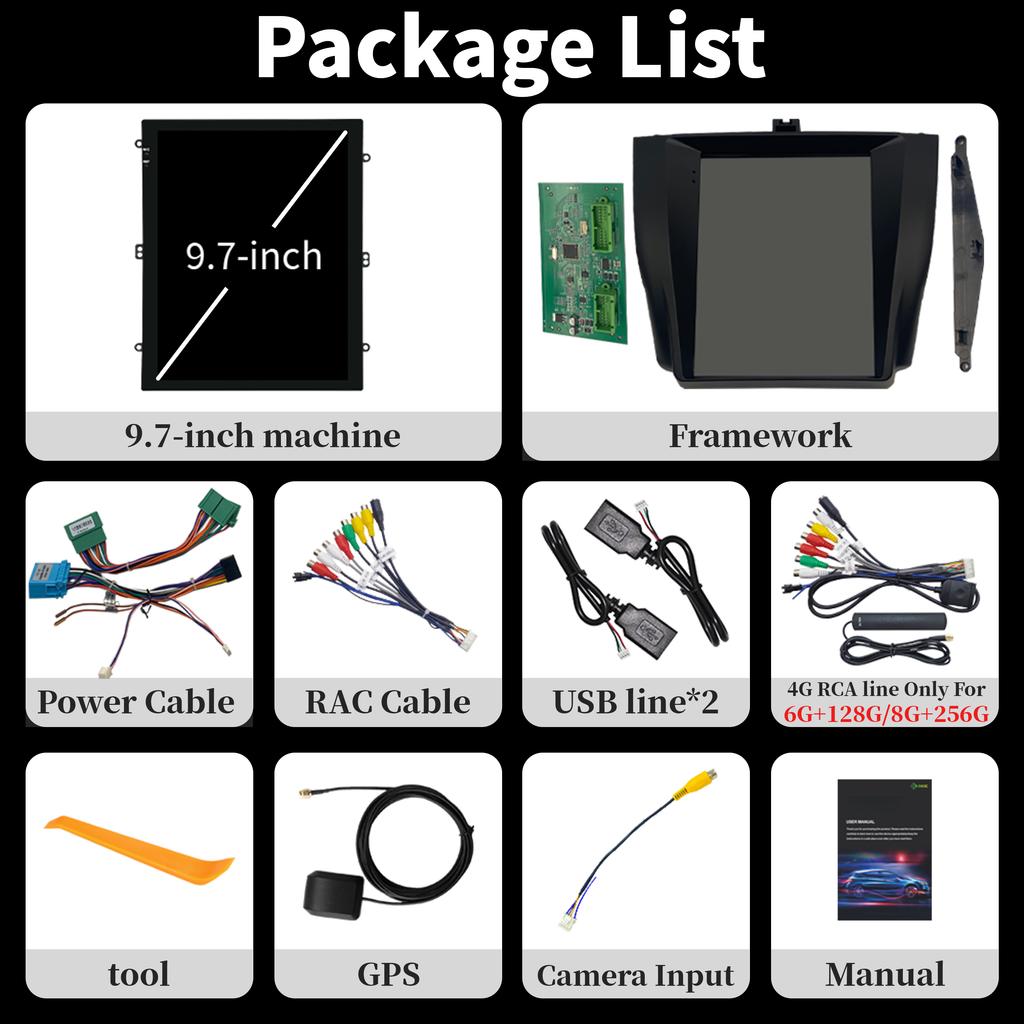 9.7inch Android 14 For Honda Accord 7 2003-2007 Car Radio Multimedia Navigation 4G GPS  Wireless BT CarPlay Stereo Screen