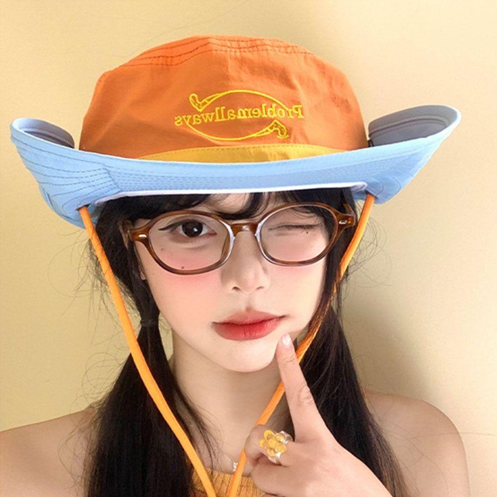 Color Matching Fisherman Cap Sun Protection Sun Hat Retro Hiking Caps Summer