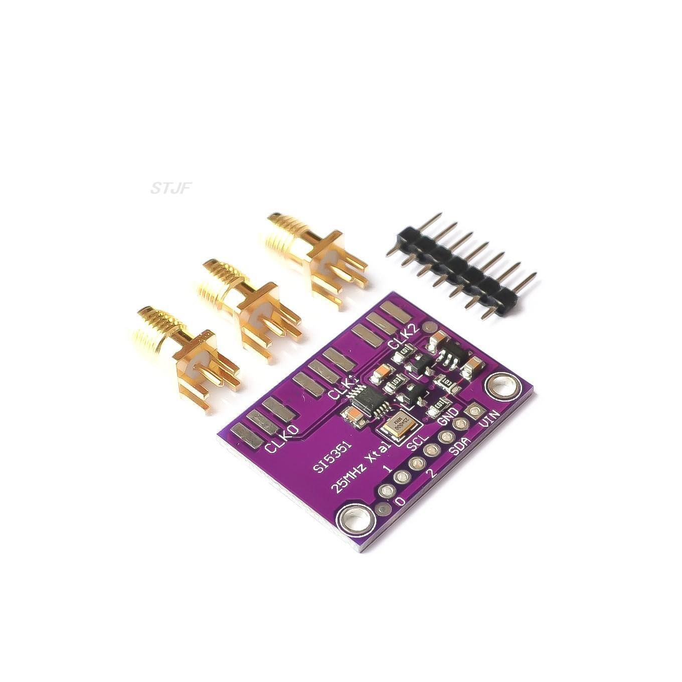 

DC 3V-5V CJMCU-5351 Si5351A Si5351 I2C Clock Generator Breakout Board Module Signal Generator Clock 8KHz-160MHz For Arduino