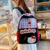 Schoolbag1011 Spring New Retro Plaid Student Cute Cartoon Kitty Cat Large Capacity Lightweight Versatile Backpack