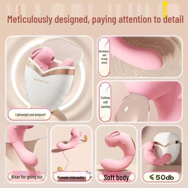 Little Sea Rabbit Wearable Clitoral Vibrator with Strong Vibration & Sucking Features, Remote-Controlled, Mini Body for Female Orgasm.