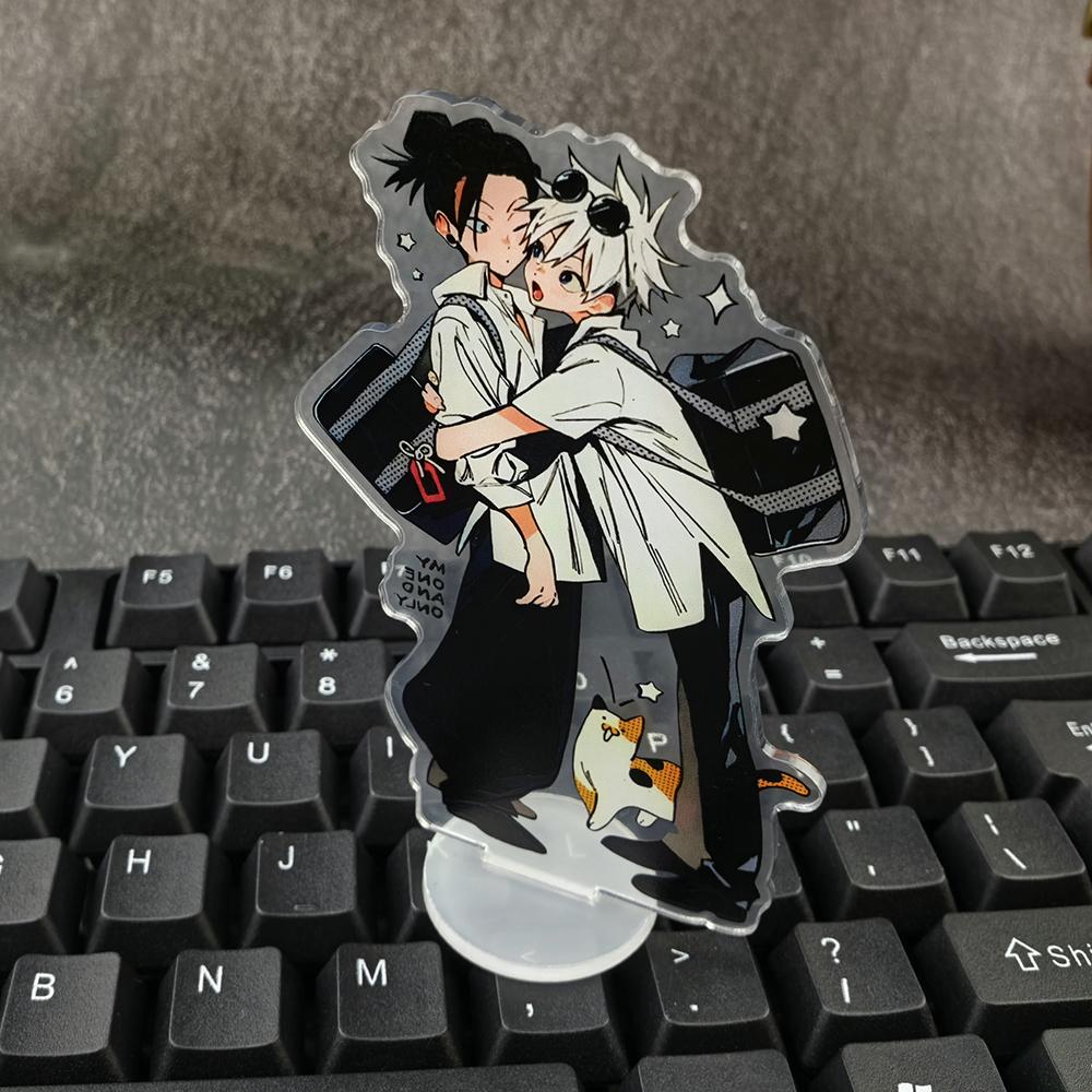 Gojo Satoru Geto Suguru Freizeit-Outfit Acryl-Ständer Anime-Charakter Desktop-Display Ornament Sammlerstück Geschenk für Fans
