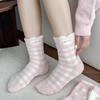 Autumn and winter thickened thermal socks Australian velvet medium tube women's socks pink velvet stacking socks mink velvet floor sleeping socks