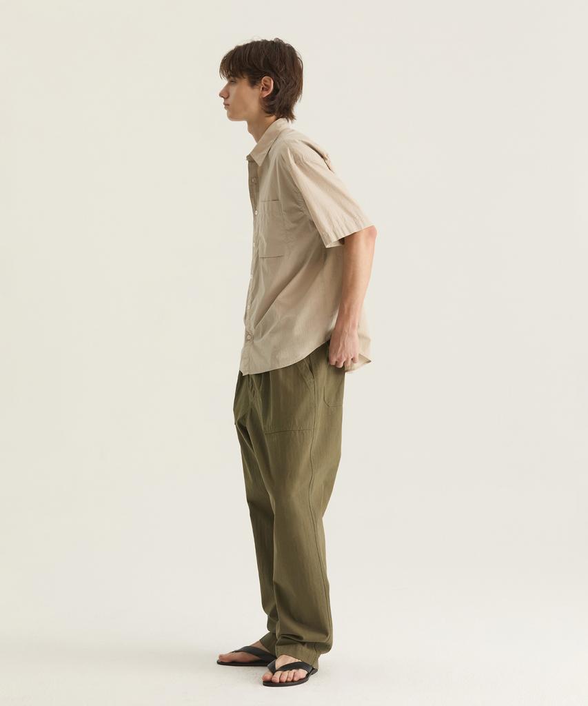 Oteumilkape Herringbone Fatigue Pants - Khaki