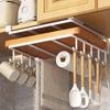 Kitchen Hanging Organizer Rack Strong Load-bearing Storage Rack With Hooks Sturdy Space-efficient Shelf Lid Storage Holder