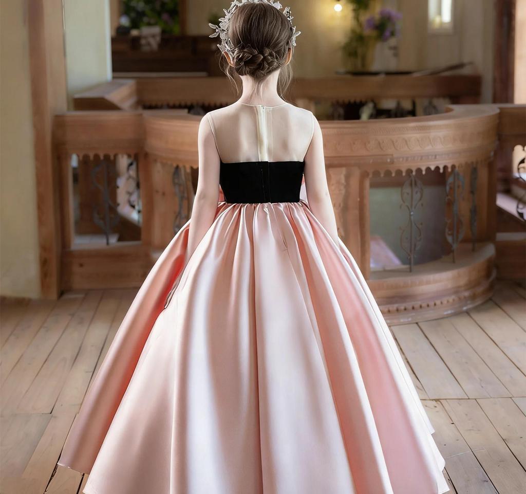 Party Dress New Kids Princess Pageant Host Gown Fashion Show Outfit Children Performance Recital Formal Wear