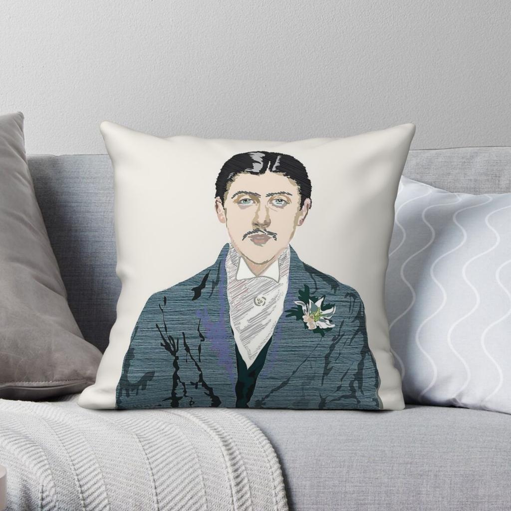 Marcel Proust Portrait Pillowcase Polyester Linen Velvet Creative Zip Decor Car Cushion Case